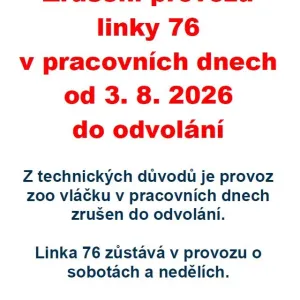 Zoovláček v Plzni dočasně omezuje provoz