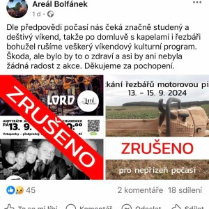 Organizátoři v regionu ruší řadu akcí!