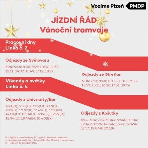 jízdní řád vánoční tramvaj