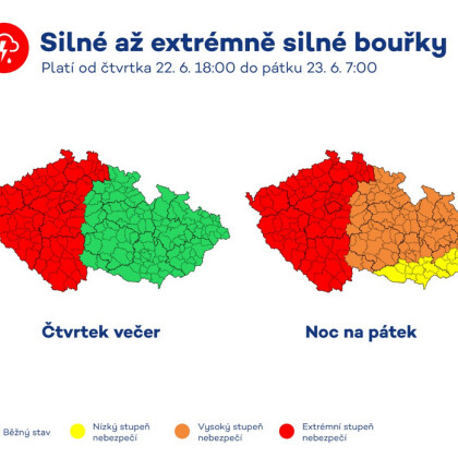 Na západ země mají dorazit bouřky a mají být extrémní