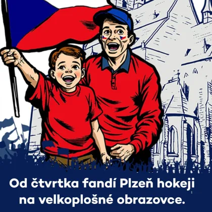 Plzeň fandí hokeji, od čtvrtka nově na velkoplošné obrazovce