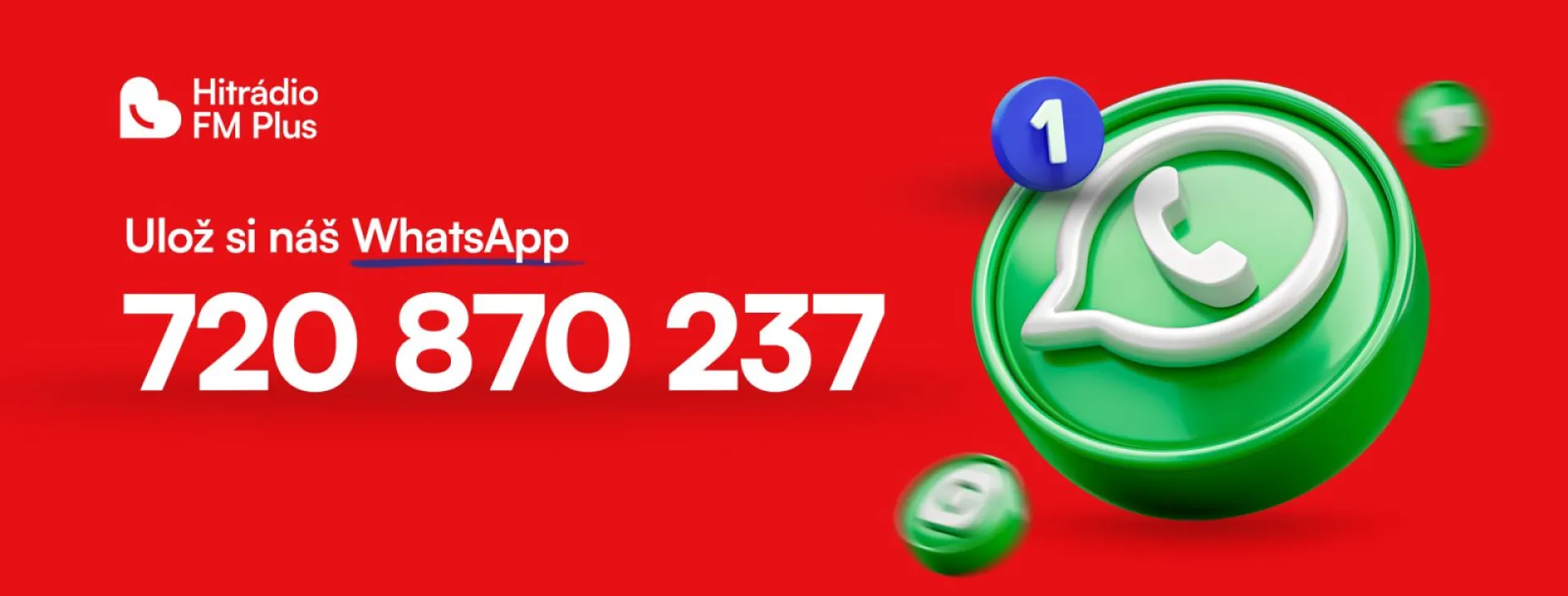 Nové WhatsAppové číslo Hitrádia FM Plus: Napište nám kdykoliv!